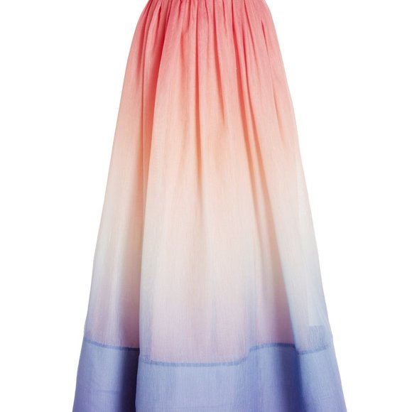 Zimmerman Dawn Postcard Ombre Linen-Silk Strapless Maxi Dress - Picture 2 of 2